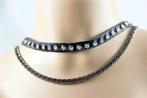 Harajuku Hot Dark Rivet Bracelet & Necklace Set