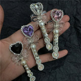 Rhinestone Pearl Heart Hairpin Clip for Women