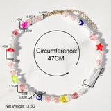 Harajuku Candy Clear Crystal Pearl Beaded Necklace For Women