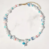 Harajuku Candy Clear Crystal Pearl Beaded Necklace For Women