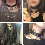 Harajuku Choker Sexy Heart Lock Key Rivets Goth Punk Chokers