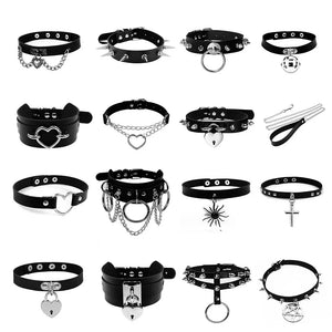 Harajuku Choker Sexy Heart Lock Key Rivets Goth Punk Chokers