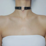 Harajuku Chocker Sexy Heart Rivet Collar Studded Necklace Gothic Choker