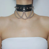 Harajuku Chocker Sexy Heart Rivet Collar Studded Necklace Gothic Choker