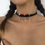 Harajuku Collar Punk Choker Leather Necklace Bracelet