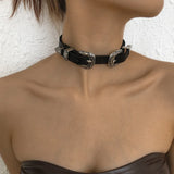 Harajuku Collar Punk Choker Leather Necklace Bracelet
