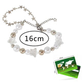 Harajuku Crystal Star Pentagram Pearl Beaded Bracelet For Women