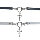Harajuku Dark Hollow Heart Cross Collar Gothic Punk Necklace