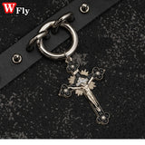 Harajuku Gothic Rivet Y2K Cross Pendant Neckwear Collar Necklace