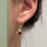 Harajuku Grunge Gothic Angel Love Zircon Earrings