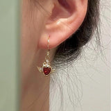 Harajuku Grunge Gothic Angel Love Zircon Earrings