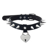 Harajuku Heart Choker Spike Leather Collar Chocker Goth Necklace