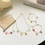 Harajuku Kpop Colorful Bead Flower Choker Necklace