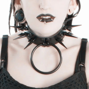 Harajuku Kpop Circle Pendant Collar Necklace Punk Rock Choker for Women