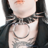 Harajuku Kpop Circle Pendant Collar Necklace Punk Rock Choker for Women