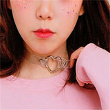 Harajuku Love Acrylic Punk Peach Heart Necklace Lady Clavicle Chain