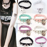 Harajuku Hot Dark Sweet Heart Choker Lock & Key Rivet Necklaces