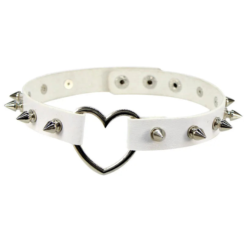 Harajuku Gothic Rivet PU Leather Collar Necklace
