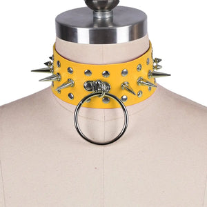 Harajuku PU Leather Choker Necklace For Women Pendant O-Ring Gothic Punk