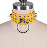 Harajuku PU Leather Choker Necklace For Women Pendant O-Ring Gothic Punk