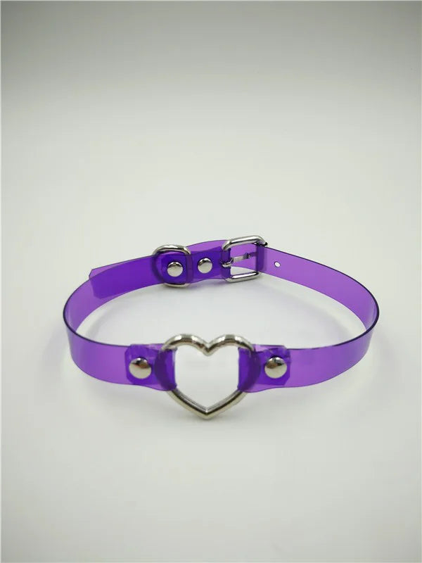 Harajuku Punk Gothic Rock Vinyl Choker Heart Collar