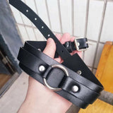 Harajuku Punk Leather Choker Gothic Metal O-ring Neckband