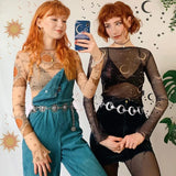 Harajuku Punk Moon Metal Belts Women Vintage High Waist Chain Waist Belts