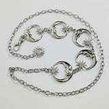 Harajuku Punk Moon Metal Belts Women Vintage High Waist Chain Waist Belts