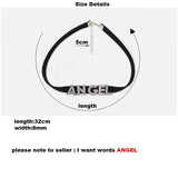Harajuku Rhinestone I Love DADDY Choker Necklace for Women