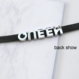 Harajuku Rhinestone Letter Choker Necklace Goth Velvet Leather Collar
