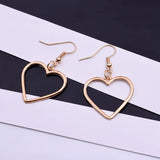 Harajuku Soft Sister Hollowed Out Geometric Heart-shaped Earrings
