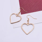 Harajuku Soft Sister Hollowed Out Geometric Heart-shaped Earrings
