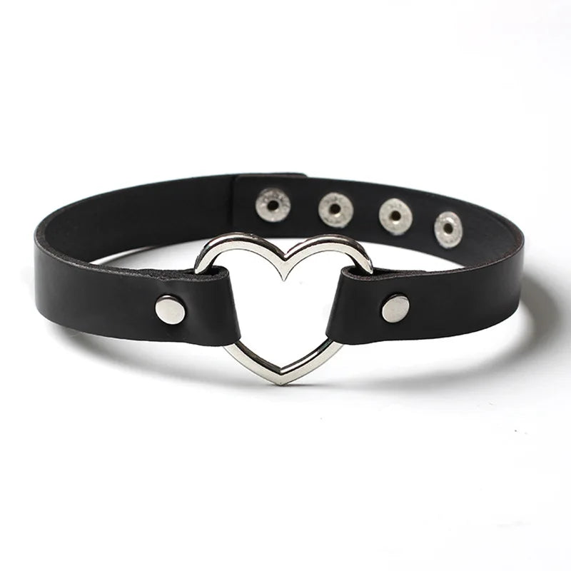 Harajuku Style Punk Choker Collar Necklace Ins Love Leather
