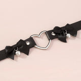 Harajuku Style Love Collar Leather Bow Bell Neck Chain Choker Necklace
