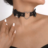 Harajuku Style Love Collar Leather Bow Bell Neck Chain Choker Necklace