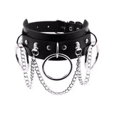 Harajuku Style Goth Lolita PU Leather Collar Chain Necklace