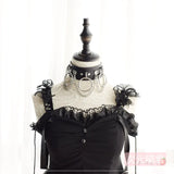 Harajuku Style Goth Lolita PU Leather Collar Chain Necklace