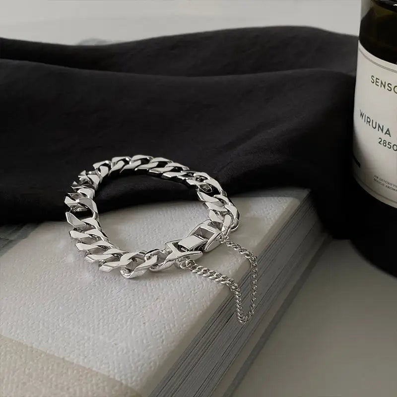 Harajuku Style Steel Cuban Bracelet Punk Couple Bracelet