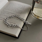 Harajuku Style Steel Cuban Bracelet Punk Couple Bracelet