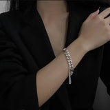 Harajuku Style Steel Cuban Bracelet Punk Couple Bracelet