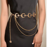 Harajuku Style Women Thin Belt with Moon Sun Pendant