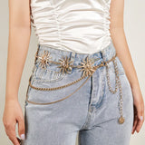 Harajuku Style Women Thin Belt with Moon Sun Pendant