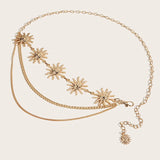 Harajuku Style Women Thin Belt with Moon Sun Pendant