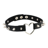 Harajuku Punk Style Heart-Lock Leather Choker