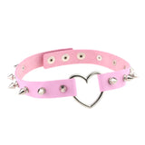 Harajuku Punk Style Heart-Lock Leather Choker