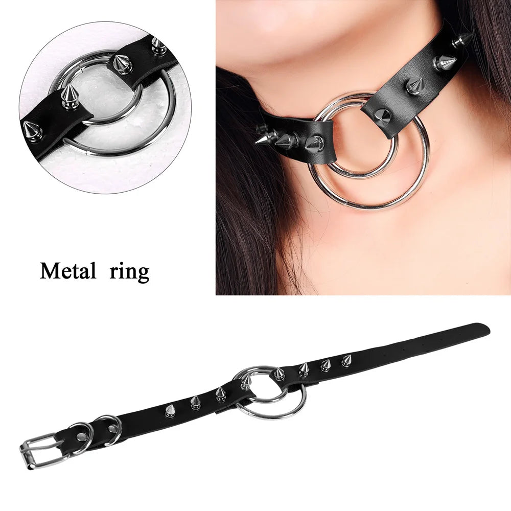 Harajuku Vintage Harness Punk Choker Leather Bandage Necklace