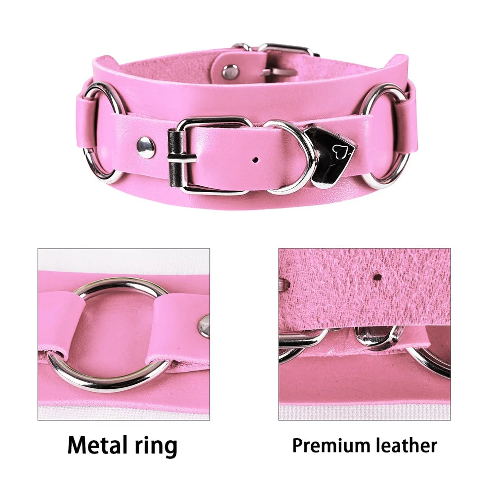 Harajuku Vintage Heart Choker Harness Necklace