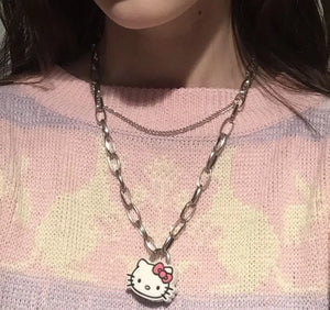 Harajuku Clavicle Chain Choker Short Chain Neck Chain Street KT Cat Necklace