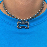 Harajuku Punk Rok Stainless Steel Choker Dog Tag Necklace