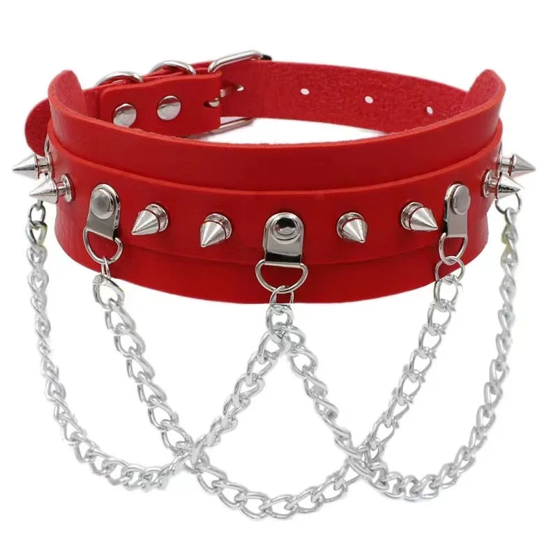 Harajuku Rock Street Sexy Bondage PU Leather Collar Love Necklace